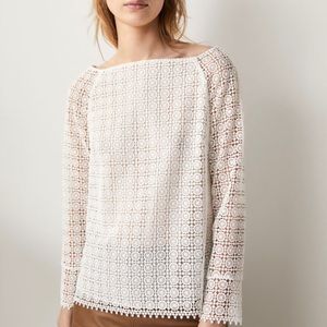 Massimo Dutti guipure lace blouse